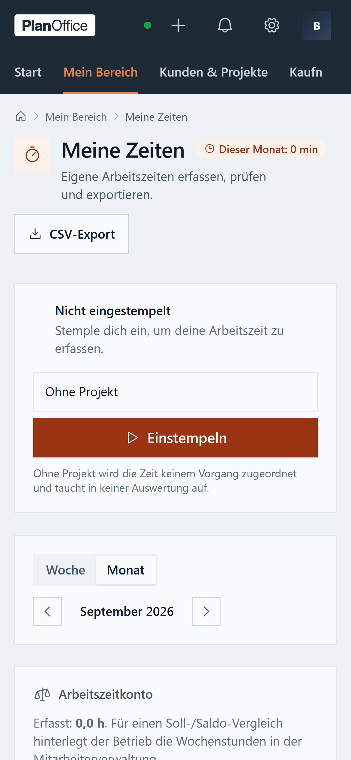 Feld-App von PlanOffice: Zeiterfassung mit Projektbezug auf dem Smartphone